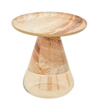 Masa de cafea Boundar, Gri - Bej, 50x49 cm - Bej
