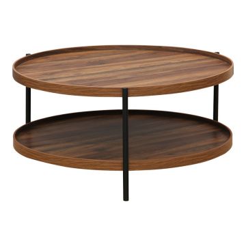 Masa de cafea Portogie mdf nuc - metal negru D80x40cm - Nuc