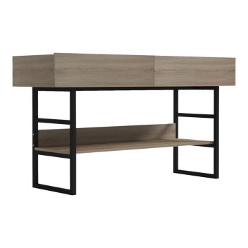Masa de Consolă cu functie Vien, Lemn, Sonoma - Negru, 139x43x75 cm - Stejar