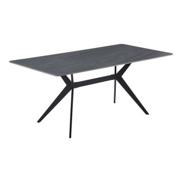 Masă de sufragerie Olivet, Aspect marmura, Marmura, 180x90x76 cm - Marmura