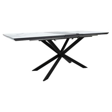 Masa Palan Extensibila, Negru - Alb Gri, 200x80x77 cm - Negru