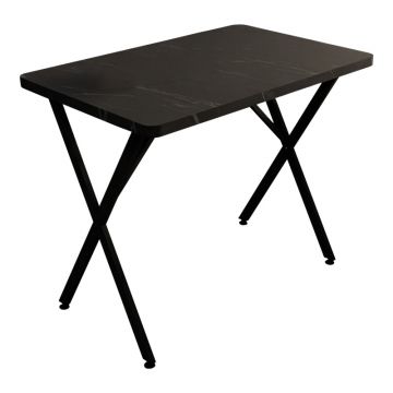 Masa Zeryin metal, Negru - Stejar, 70x110x75 cm - Negru