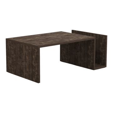 Măsuță de cafea Poko, stil modern, finisaj nuc închis, lemn, 87x50x32 cm - DARK WALNUT