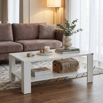 Masuta Cafea Rectangular SHP-695-DD-1 Home Collection® Living, Alb - Maro, 110x42x65 cm - Alb