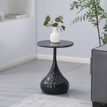 Masuta de cafea Gala, Metal, Negru, D40x60 cm - Negru