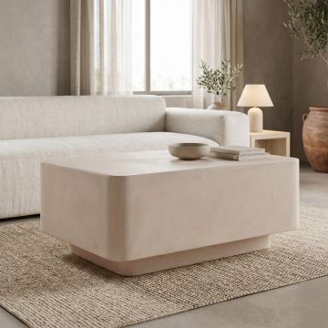 Masuta de cafea Nerde, Crem, 90x60x38 cm - Crem