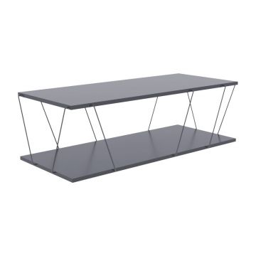 Masuta de cafea Tars, gri-negru, 120x48x30 cm - Gri