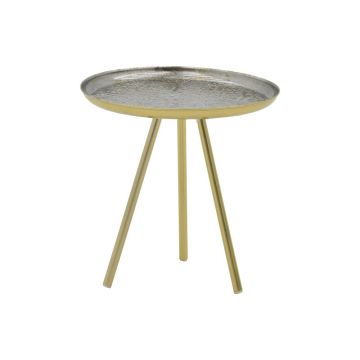 Masuta laterala Jacksie metal, gri-auriu, 41x41x43 cm - Auriu