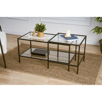 Mobila Sevay, Negru - Auriu, 50x50x49 cm - Negru