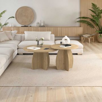 Set 2 Masute Cafea BSH-1902-FF-1 Home Collection® Bohem, Stejar, 100x50x100 cm - Stejar
