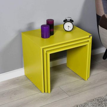 Set 3 Masute Cafea Zigon SHP-103-PP-1 Home Collection®, 55x47x40 cm - Verde