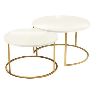 Set de 2 masute de cafea Solme, 60x60x40 cm - Bej