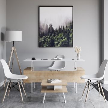 Set De Mobilier De Birou Irony Maxi Set 2 piese, Bej - Maro, 140x74x60 cm - Bej