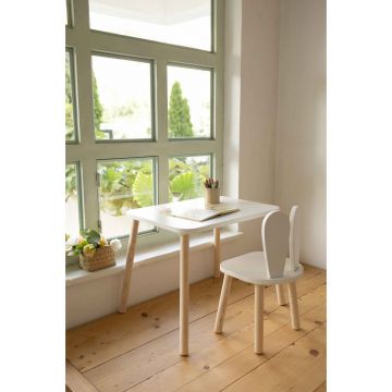 Set masa si scaun pentru copii Furniture Bunny One, 50x45x60 cm - Alb