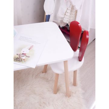 Set masa si scaun pentru copii Furniture Bunny One, 50x45x60 cm - Red nWhite