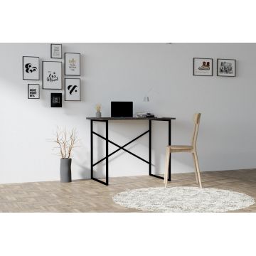 Birou Addi cu picioare metalice, 90 x 76 x 56 cm - Gri