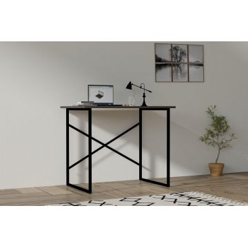 Birou Addi cu picioare metalice, 90 x 76 x 56 cm - Negru