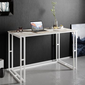 Birou Alfa cu picioare metalice 120 x 75 x 60 cm - Alb
