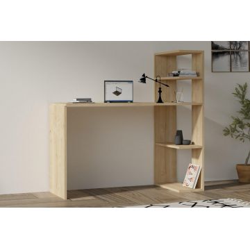 Birou Burano cu biblioteca, 121x51x75 cm - Stejar