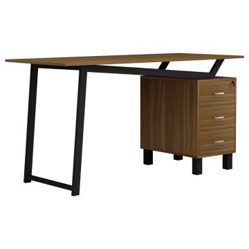 Birou cu sertare Prosper, Nuc, 140x60x76 cm - Nuc