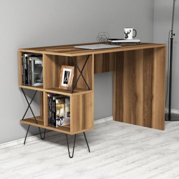 Birou Extra cu rafturi,  120 x 79 x 60 cm - Nuc