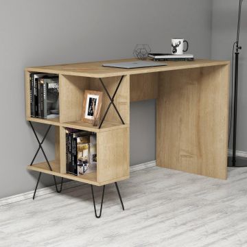 Birou Extra cu rafturi,  120 x 79 x 60 cm - Stejar