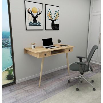 Birou Giulesti cu 2 Sertare, Oak, Stejar, 120 x 86 x 60 cm - Multicolor
