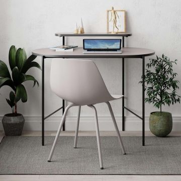 Birou Loub Sudy Desk cu Cadru Metalic,100 x 54 x 72 cm - Crem