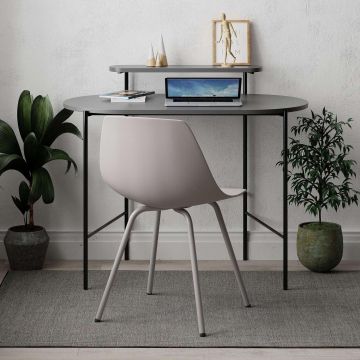 Birou Loub Sudy Desk cu Cadru Metalic,100 x 54 x 72 cm - Gri