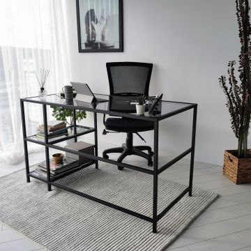 Birou Master M101F, Negru, 60x75x130 cm - Negru