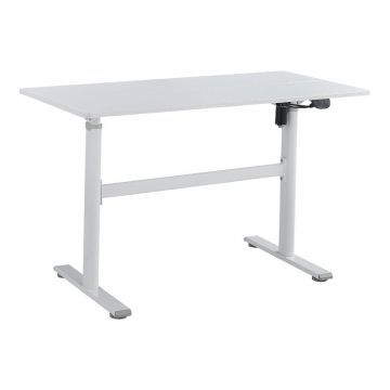 Birou reglabil pe inaltime Karla, Sonoma - Alb, 120x60x72/115 cm - Alb