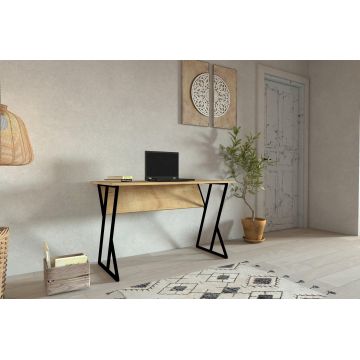 Birou Suzi cu Cadru Metal, 160 X 50 X 25 Cm - Stejar