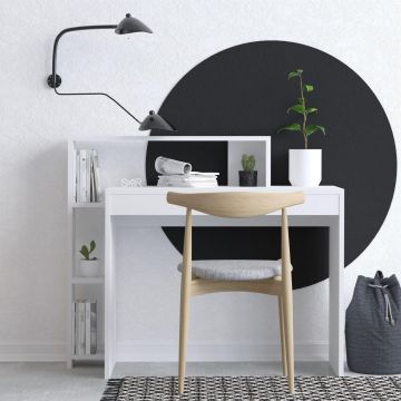 Birou Trella cu rafturi, Alb, 117 x 95 x 45 cm - Alb