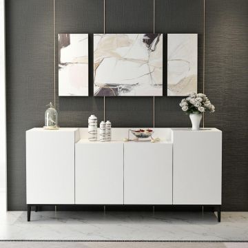 Consolă Ellaria - White, Alb, 160x75x42 cm - Alb
