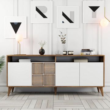 Consolă Milan Console, Nuc, 35x79x180 cm - arsiv9