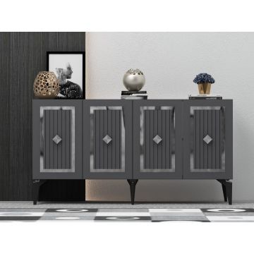 Consola Nora Olivia, alb - argintiu - antracit - argintiu, 150x40 cm - AnthracitenSilver