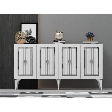 Consola Nora Olivia, alb - argintiu - antracit - argintiu, 150x40 cm - WhitenSilver