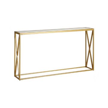 Consolă sticla Kantoo, Auriu, 120x25x75 cm - Auriu