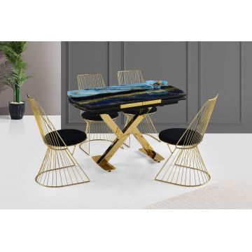 Masă Camli Viva 1051, Auriu, 120x80x75 cm - Auriu