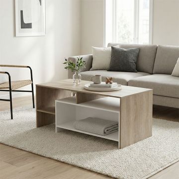 Masă de cafea cu funcție de depozitare Consa, Lemn, Stejar, 120x60x53 cm - Stejar
