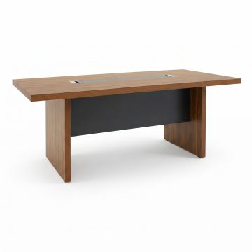 Masa de conferinta Oscar 5cm, nuc - antracit, 200x100x76 cm - Nuc