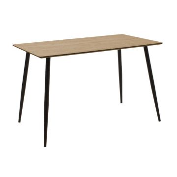 Masă de sufragerie Cuba, Sonoma-negru, 120x70x76 cm - Negru