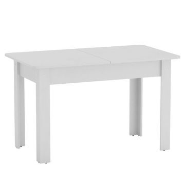 Masă de sufragerie Quiin, extensibila, Diverse culori, 120-174x70x74 cm - Alb