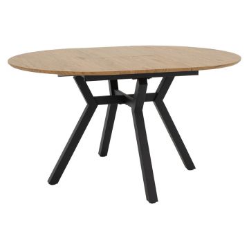Masa extensibila Frances, Sonoma-negru, 100-140x100x75 cm - Sonoma