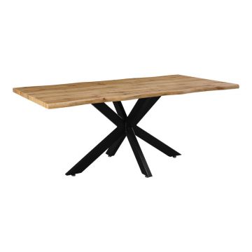 Masa Gilman, MDF, Sonoma-negru, 180x90x75 cm - Stejar