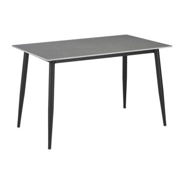 Masa Gustas piatra sinterizata gri metal, negru, 160x80x75 cm - Gri