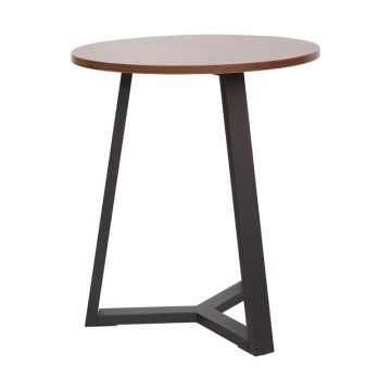 Masa laterala Trepolo cu functie multifunctionala, metal Negru și Lemn, Nuc, 45x52 cm - Nuc