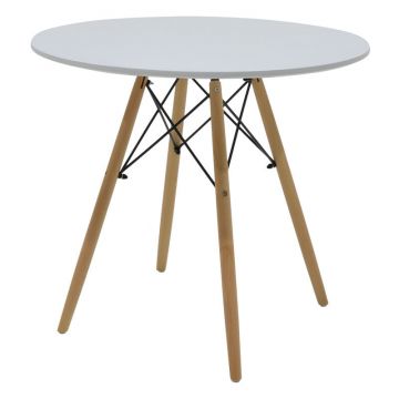 Masa living MDF, Alb, 80x80x73 cm - Alb