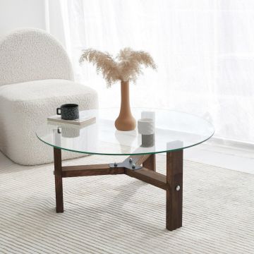Masuta de cafea Drone - Walnut, Nuc, 75x35x75 cm - Nuc