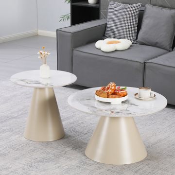 Masuta de cafea Duoma, Metal - Crem